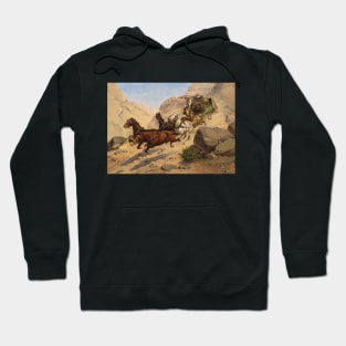 Stagecoach Under Attack - Vintage Western American Art Hoodie